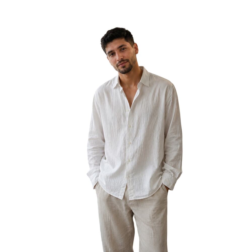 Calvin Klein Men’s White Button Down Shirt 100% Cotton Size 16.5 32/33